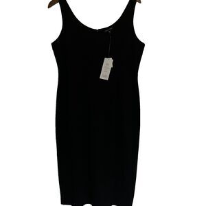 Eileen Fisher Dress M Black Stretch Ponte Minimalist Sleeveless NWT